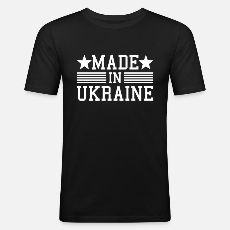 made in ukraine - Männer Slim Fit T-Shirt - Schwarz