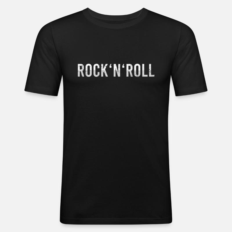 Rock n Roll - Männer Slim Fit T-Shirt - Schwarz