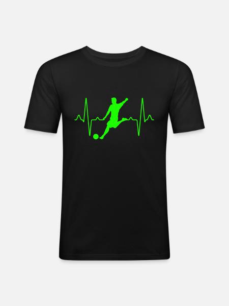 Football Heartbeat - Men's Slim Fit T-Shirt - black