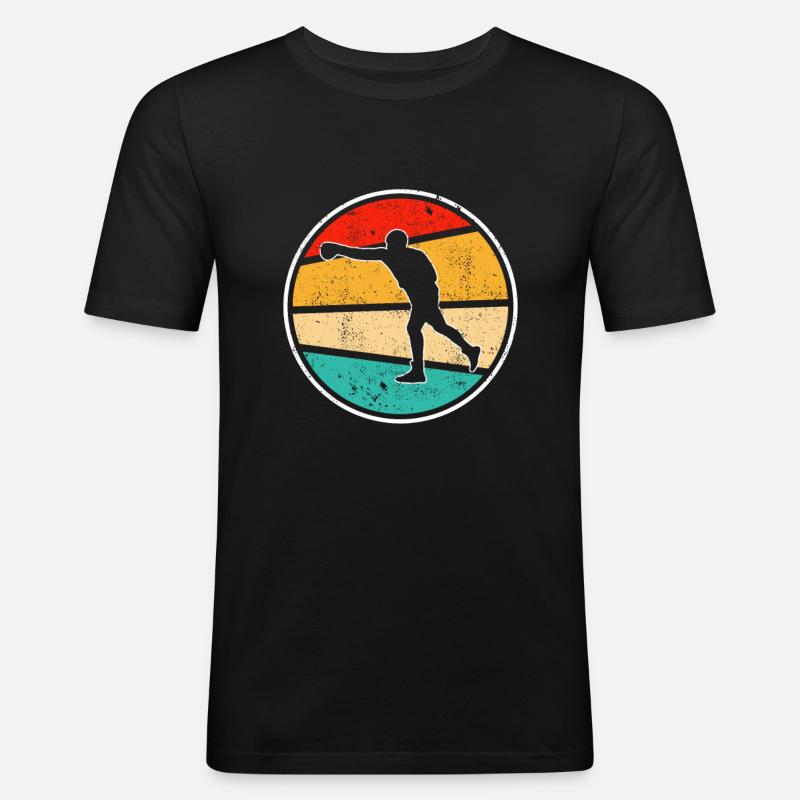 Boxen Retro Logo - Männer Slim Fit T-Shirt - Schwarz
