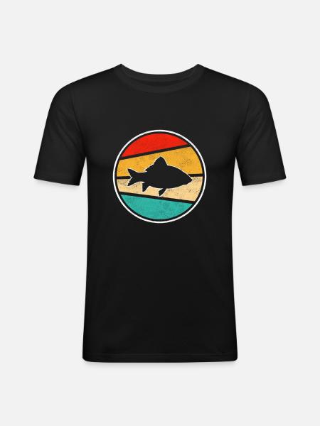 Fish Retro - Men's Slim Fit T-Shirt - black