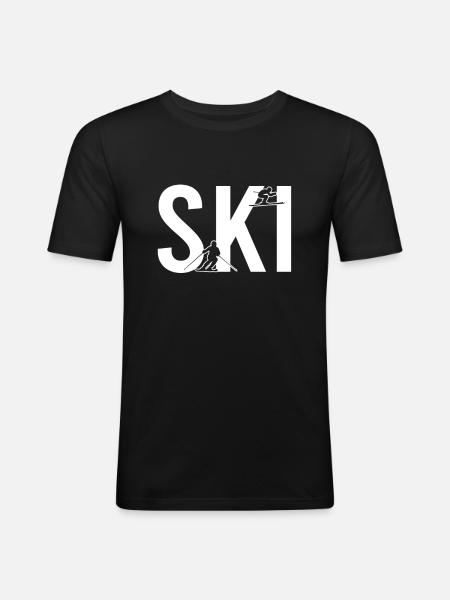 Ski - T-shirt près du corps Homme - noir