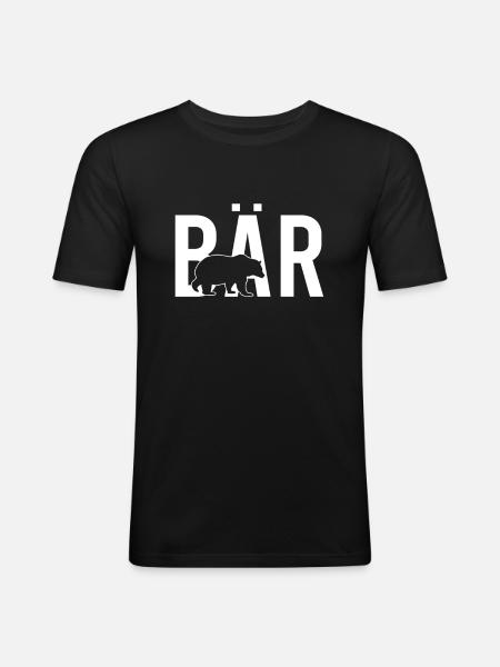 Bär - Männer Slim Fit T-Shirt - Schwarz