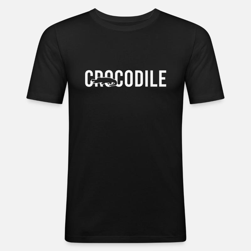Krokodil crocodile - Männer Slim Fit T-Shirt - Schwarz