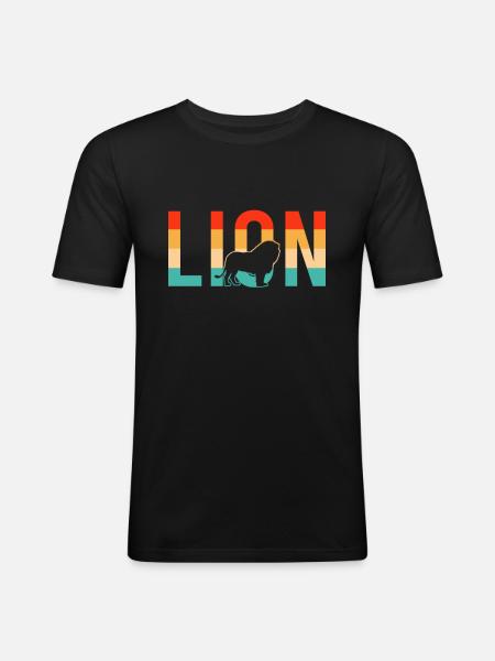 Löwe lion Retro - Men's Slim Fit T-Shirt - black