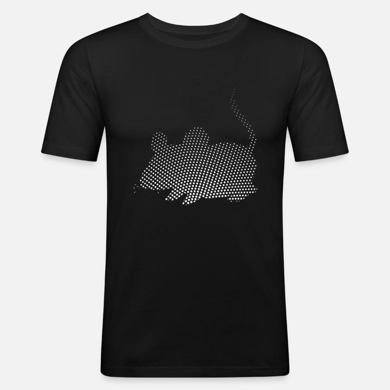 Maus - Männer Slim Fit T-Shirt - Schwarz