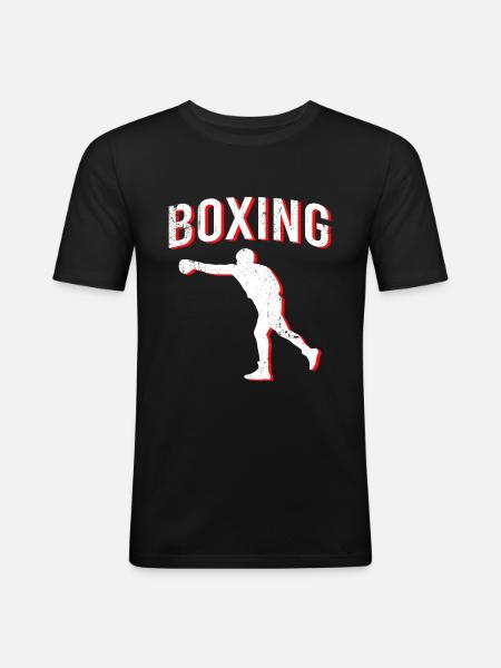 Boxe boxe - T-shirt près du corps Homme - noir
