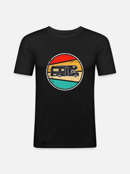 Motorhome Retro - Men's Slim Fit T-Shirt - black