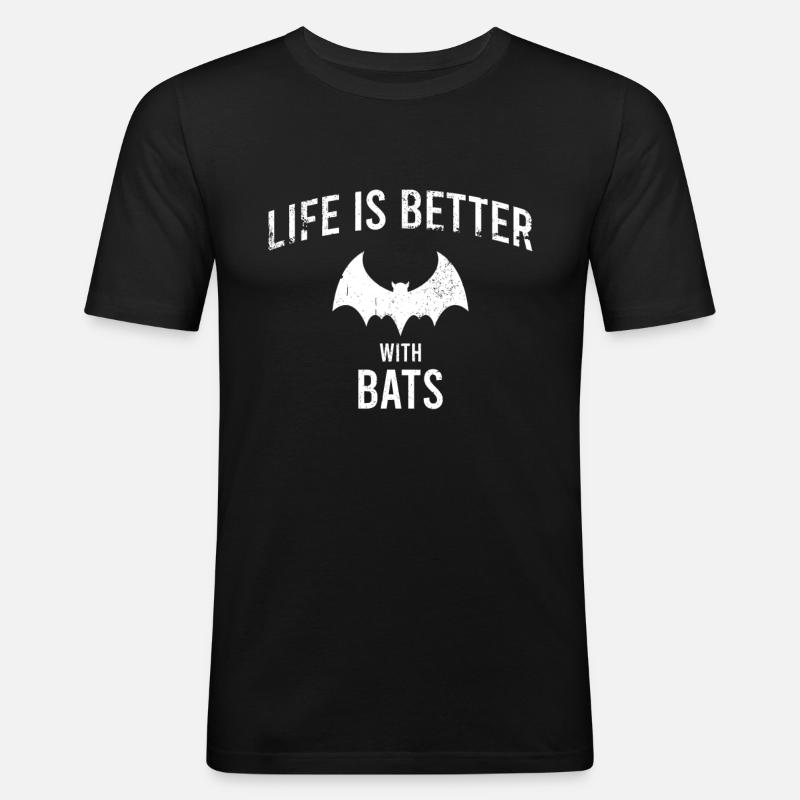 Bat Saying - Men's Slim Fit T-Shirt - black