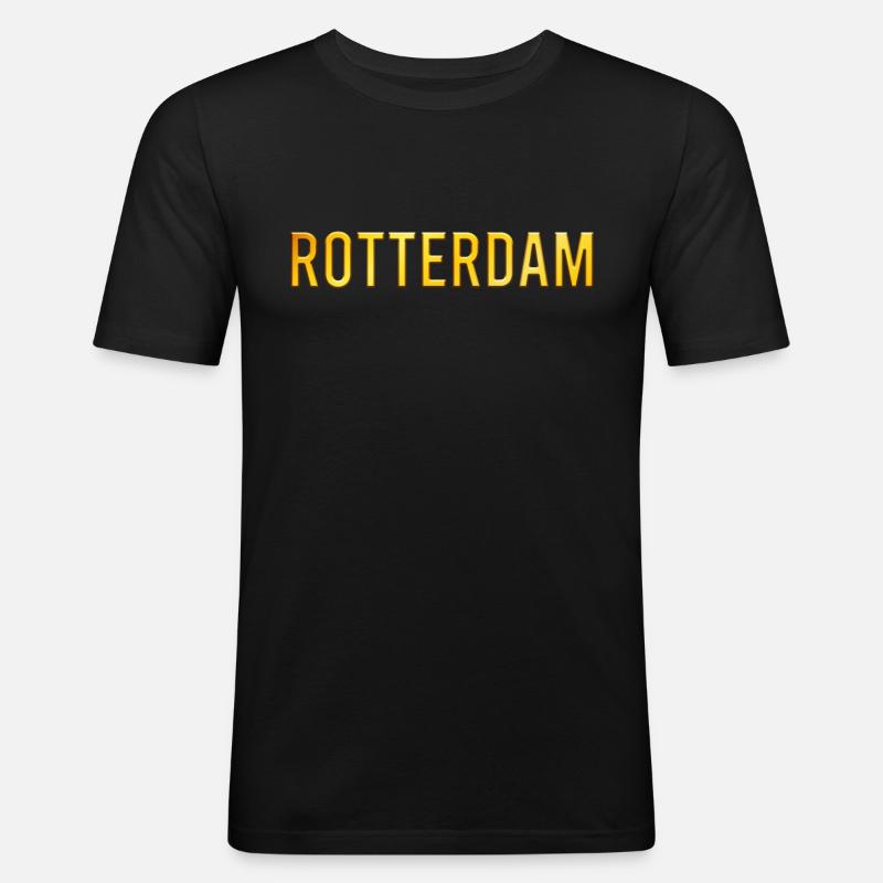 Rotterdam - Männer Slim Fit T-Shirt - Schwarz