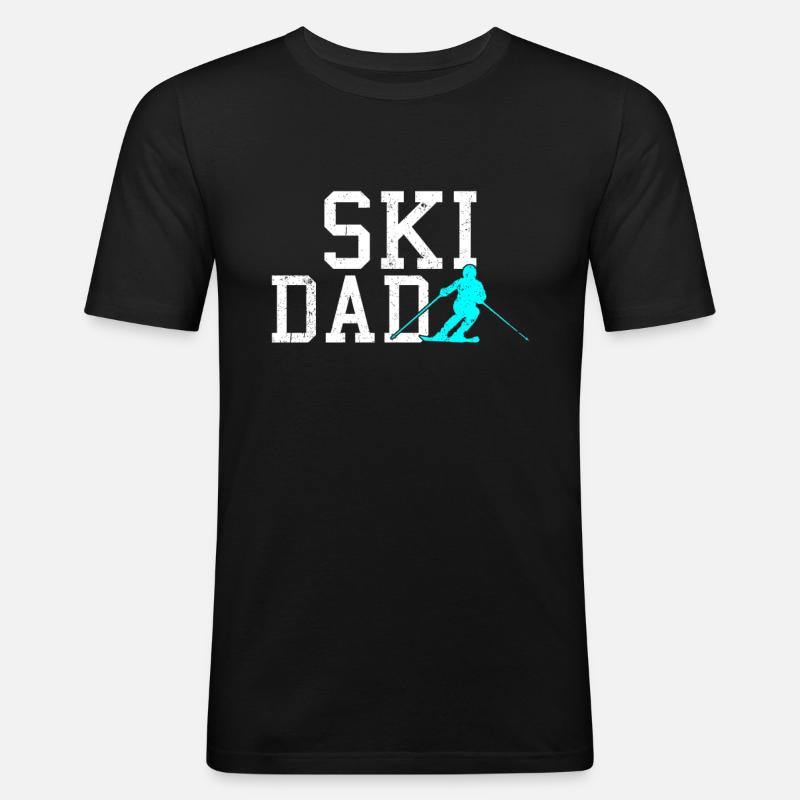 ski dad - Männer Slim Fit T-Shirt - Schwarz