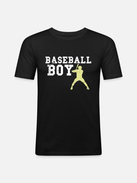 baseball boy - Men's Slim Fit T-Shirt - black