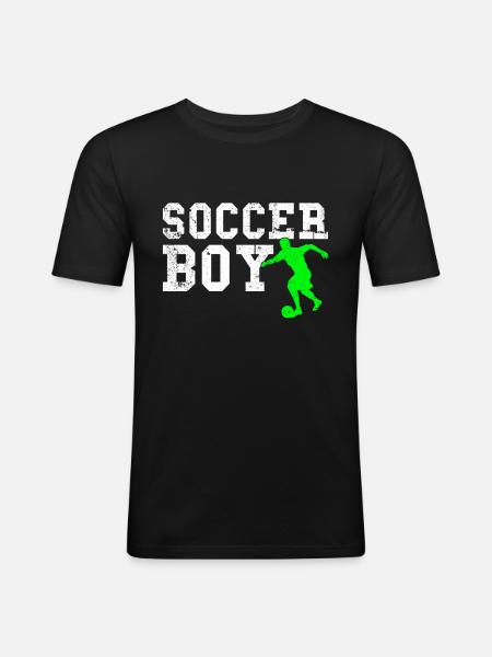 soccer boy - Men's Slim Fit T-Shirt - black
