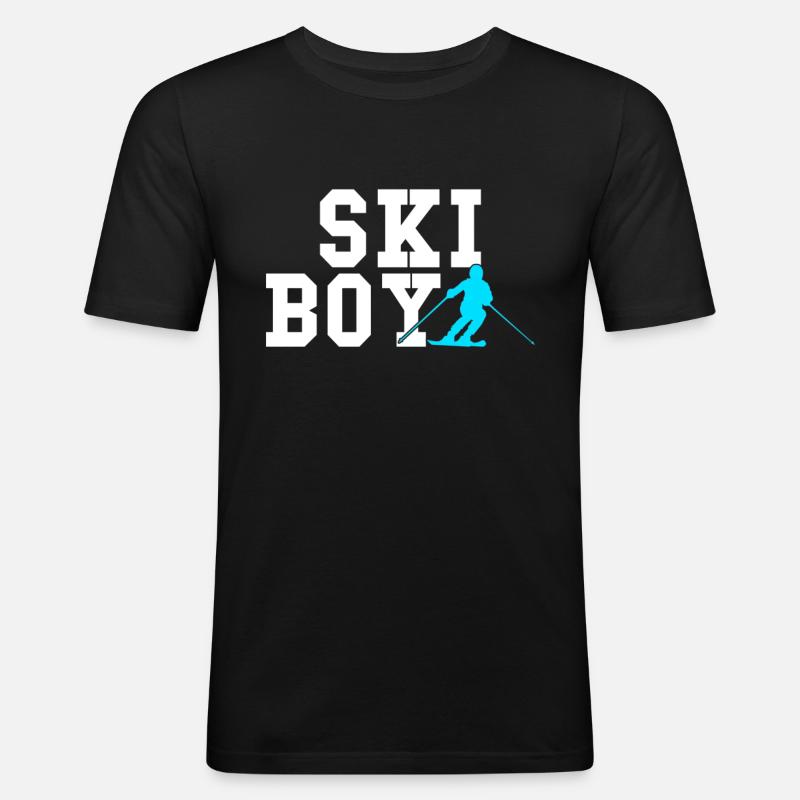 ski boy - Männer Slim Fit T-Shirt - Schwarz