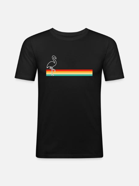 Flamingo Retro - Men's Slim Fit T-Shirt - black