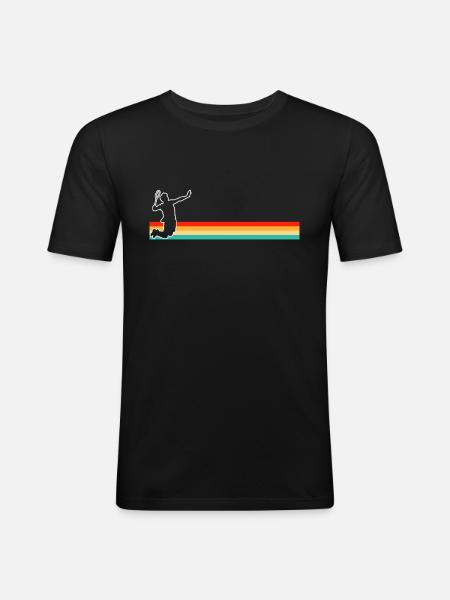 Badminton Retro - Men's Slim Fit T-Shirt - black