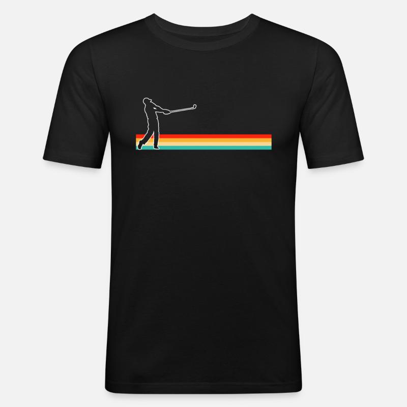 Golf Retro - Männer Slim Fit T-Shirt - Schwarz
