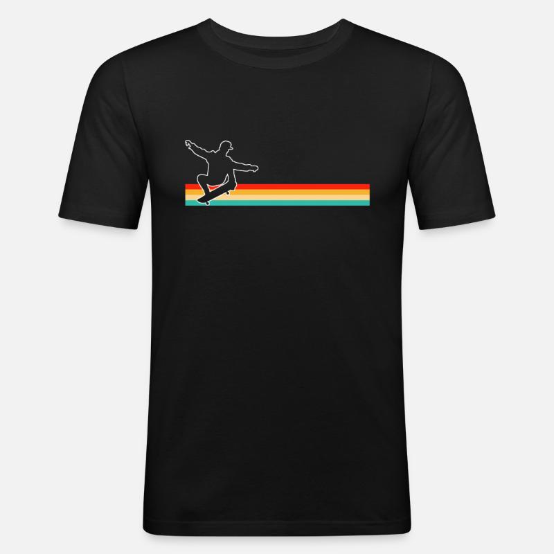 Skating Retro - Männer Slim Fit T-Shirt - Schwarz