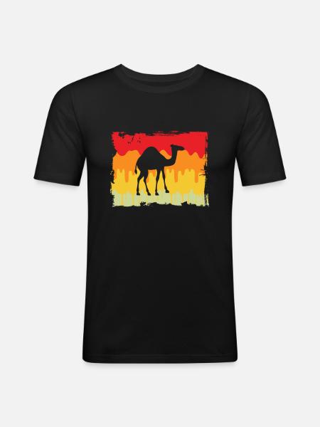 Retro Dromedary - Men's Slim Fit T-Shirt - black