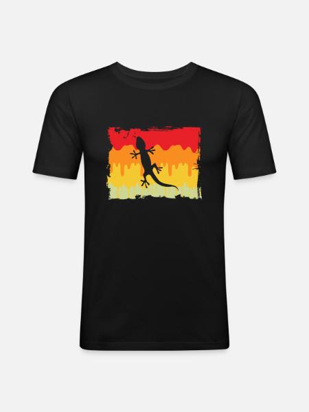 Lizard Retro - Men's Slim Fit T-Shirt - black