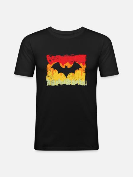 Chauve-souris rétro - T-shirt près du corps Homme - noir