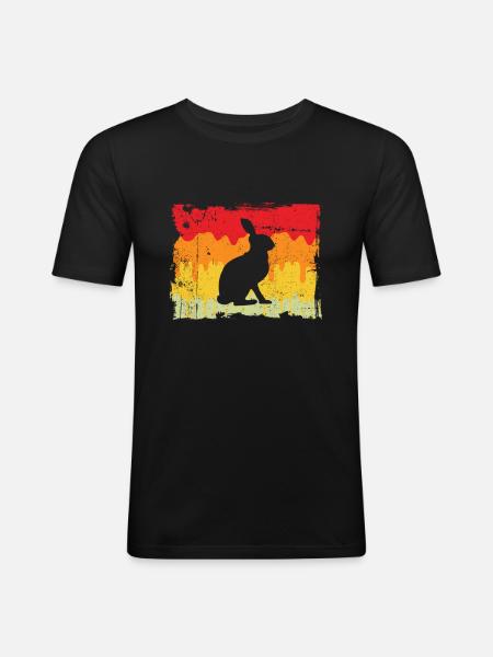 Rabbit Retro - Men's Slim Fit T-Shirt - black