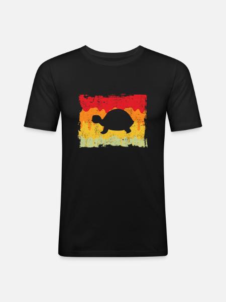 Turtle Retro - Men's Slim Fit T-Shirt - black