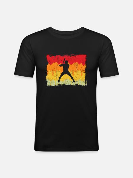 Baseball Retro - Men's Slim Fit T-Shirt - black