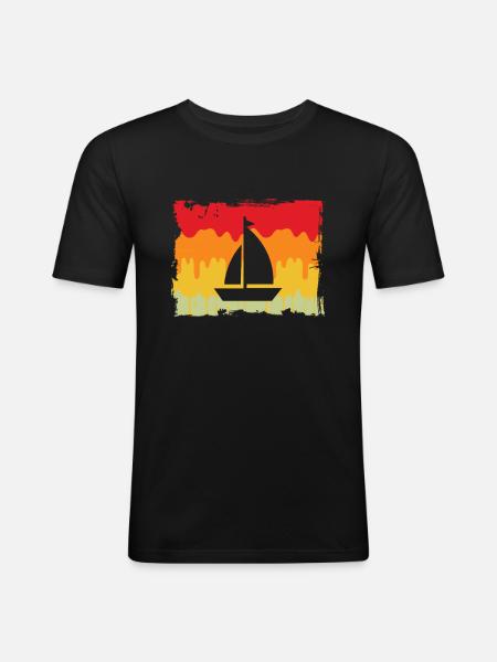 Voile Rétro - T-shirt près du corps Homme - noir
