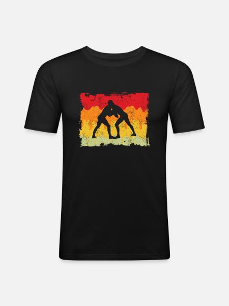 Wrestling Retro - Men's Slim Fit T-Shirt - black