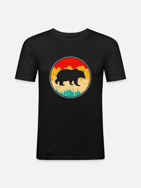 Bear Retro - Men's Slim Fit T-Shirt - black