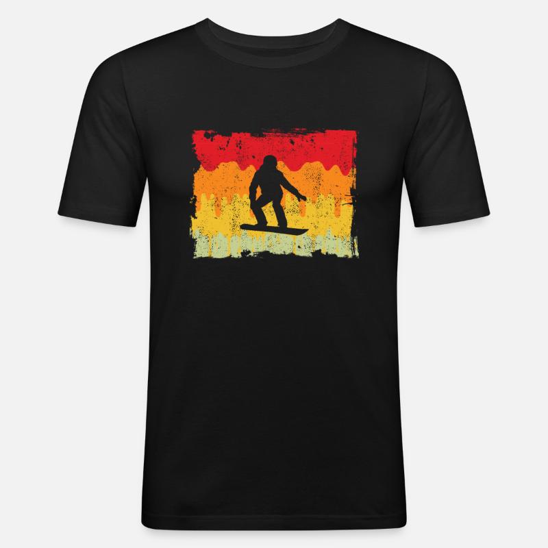Snowboarding Retro - Männer Slim Fit T-Shirt - Schwarz