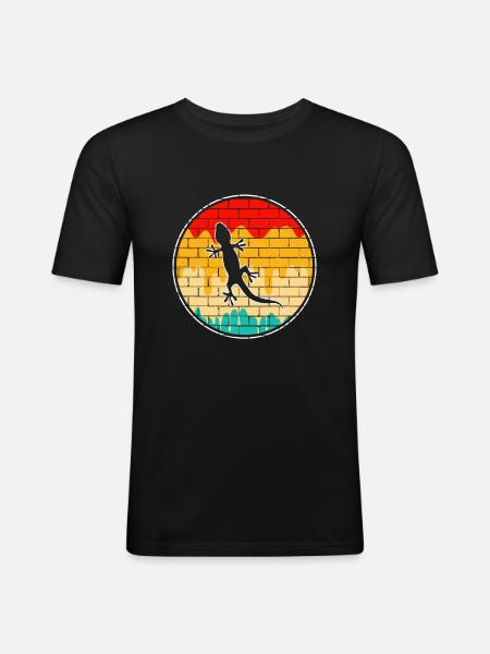 Lizard Retro - Men's Slim Fit T-Shirt - black
