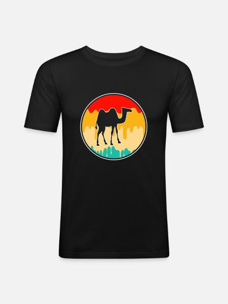 Camel Retro - Men's Slim Fit T-Shirt - black