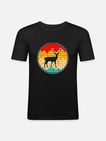 Deer Retro - Men's Slim Fit T-Shirt - black