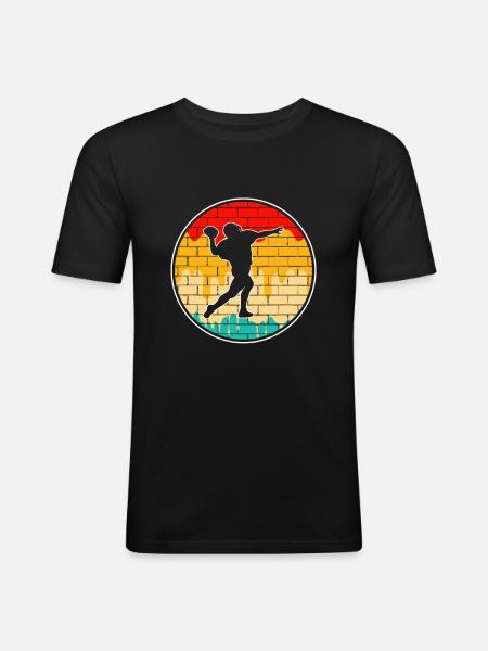 Football Retro - Männer Slim Fit T-Shirt - Schwarz