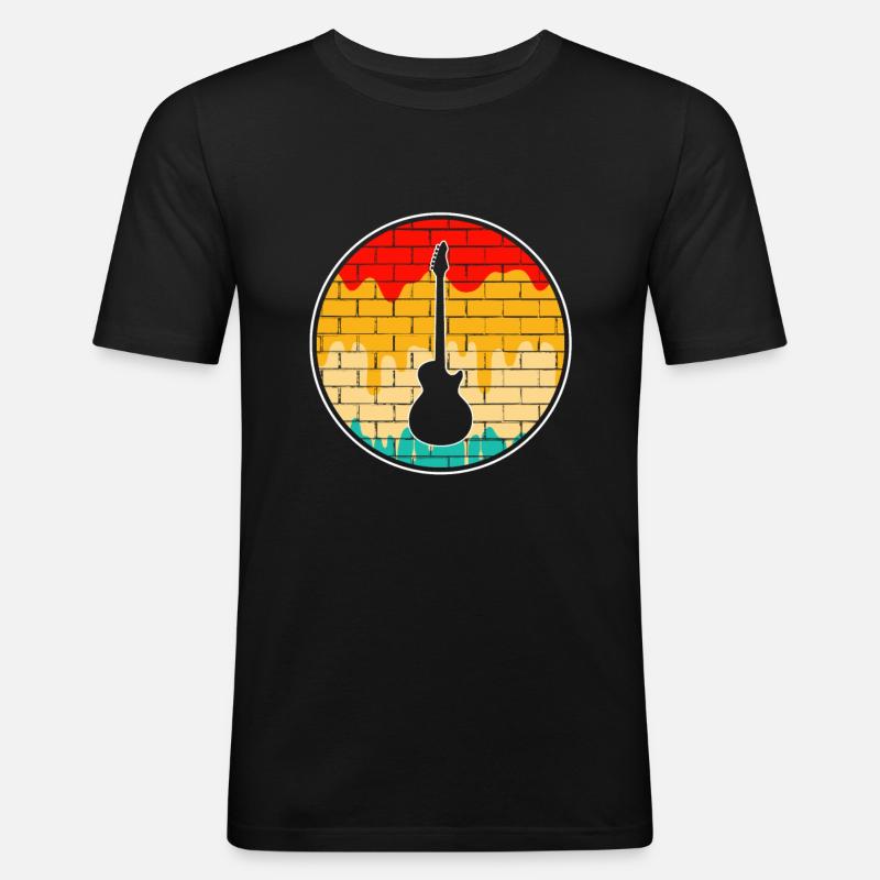 Rock retro - Männer Slim Fit T-Shirt - Schwarz