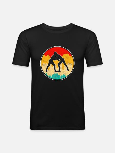 Wrestling Retro - Men's Slim Fit T-Shirt - black