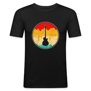 Rock retro - Men's Slim Fit T-Shirt - black - Front - Nik (191cm)
