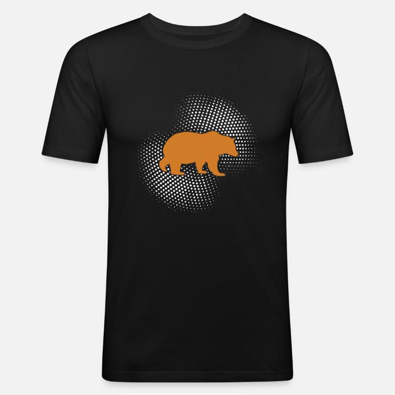 Bär - Männer Slim Fit T-Shirt - Schwarz