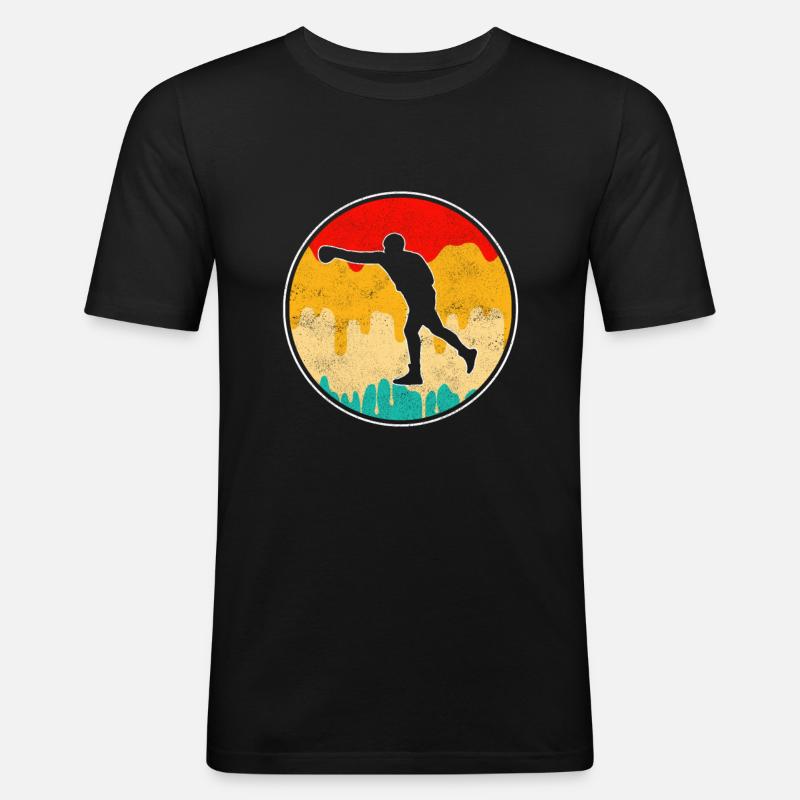 Boxen Retro - Männer Slim Fit T-Shirt - Schwarz