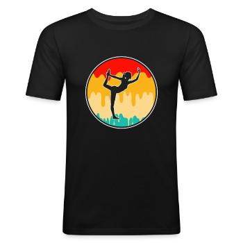 Yoga Meditation Retro - Men's Slim Fit T-Shirt - black - Front - Nik (191cm)