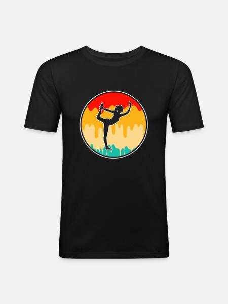 Yoga Meditation Retro - Men's Slim Fit T-Shirt - black