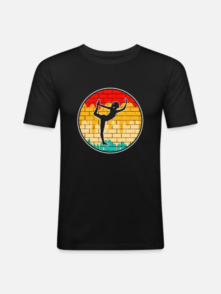 Yoga Meditation Retro - Men's Slim Fit T-Shirt - black