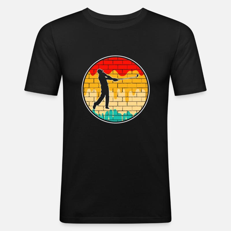 Golf Retro - Männer Slim Fit T-Shirt - Schwarz