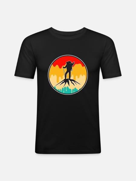 Mountaineering Retro - Men's Slim Fit T-Shirt - black