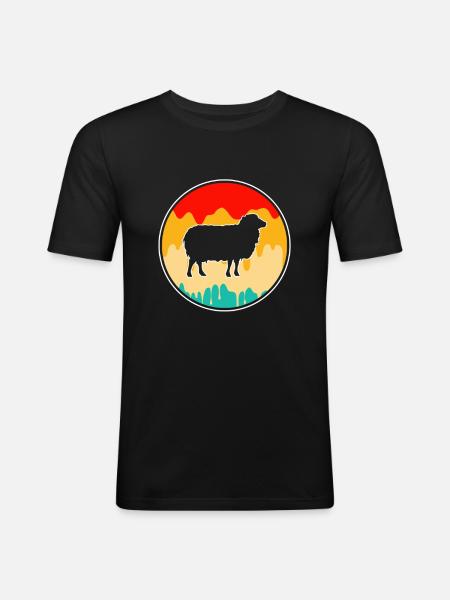 Sheep Retro - Men's Slim Fit T-Shirt - black