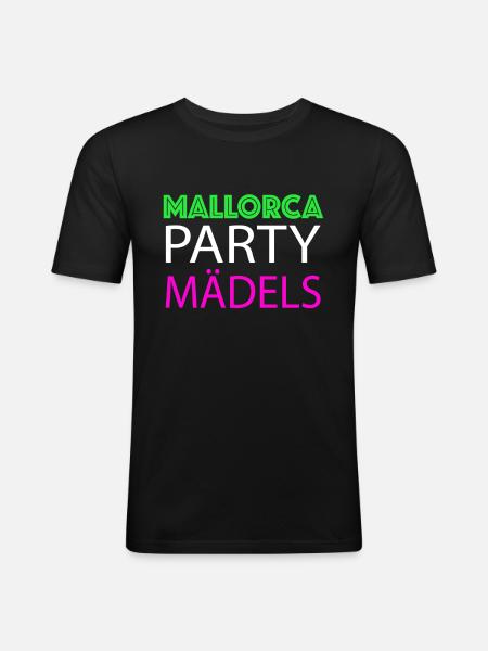 Mallorca Party Mädels - Männer Slim Fit T-Shirt - Schwarz