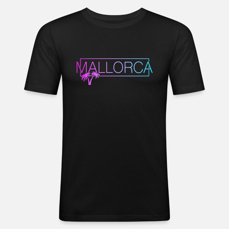 Mallorca - Männer Slim Fit T-Shirt - Schwarz