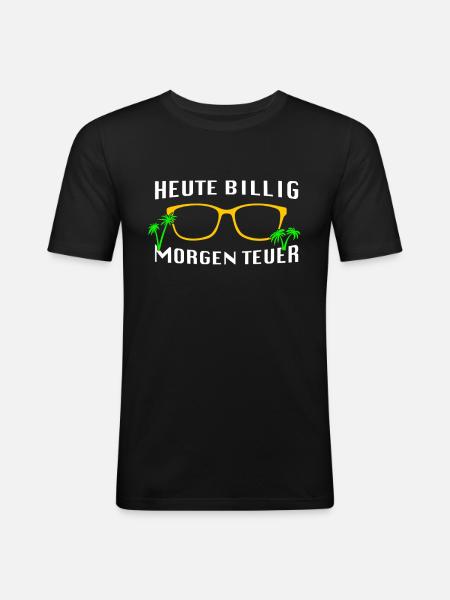 Mallorca Spruch - Männer Slim Fit T-Shirt - Schwarz